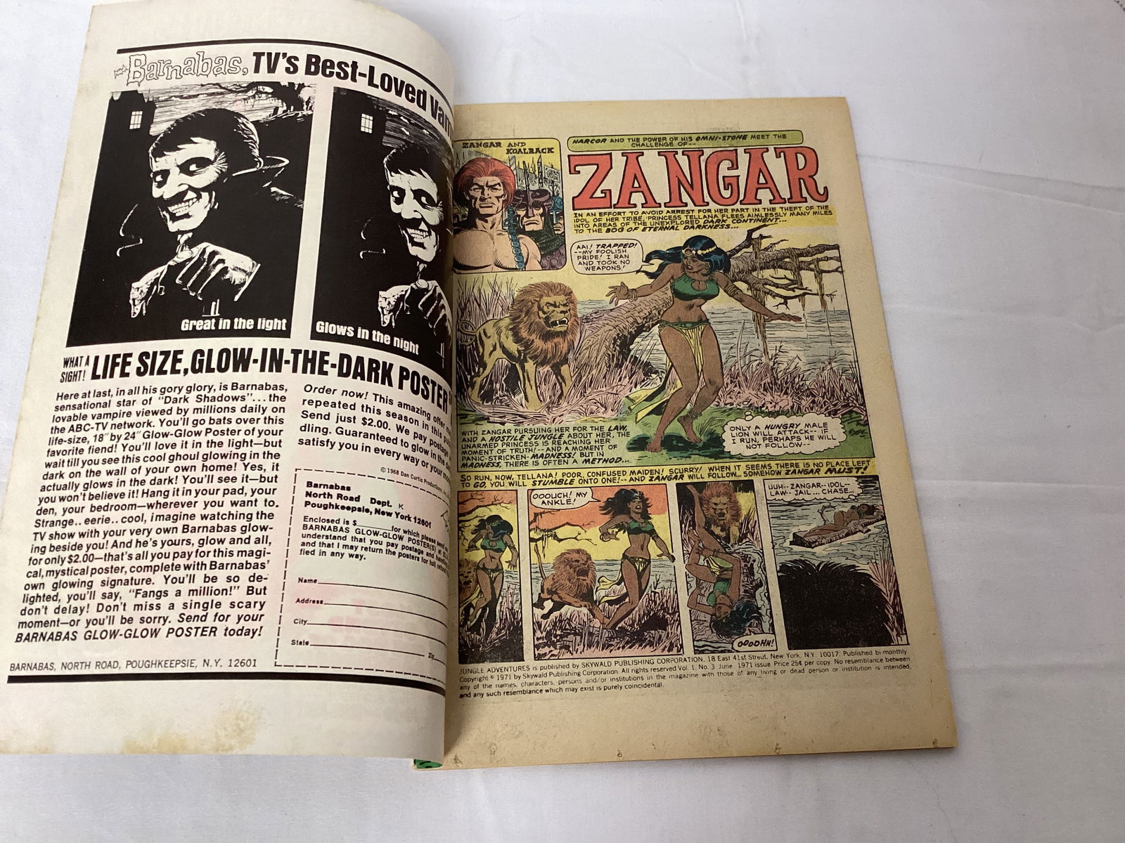 Jungle Adventures Featuring Zangar 3 Skywald Comic Book - 6