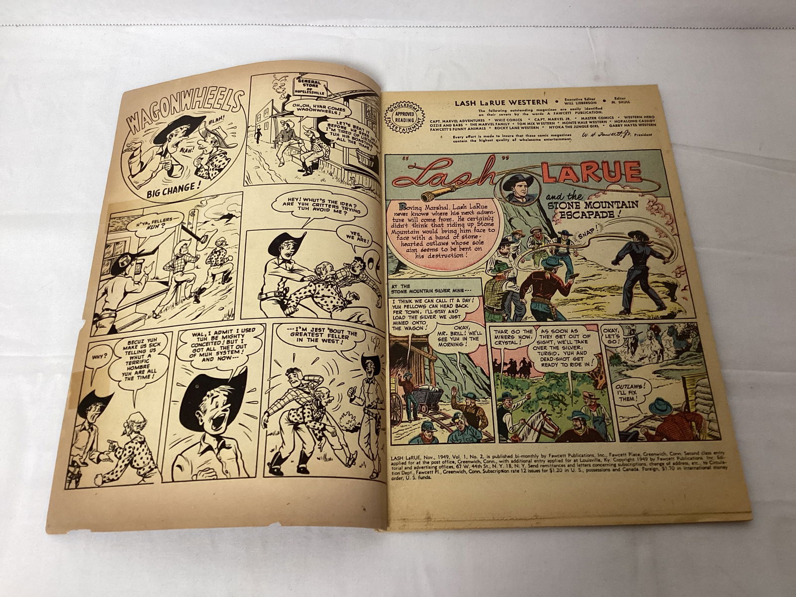 Lash Larue Western 2 Fawcett Comic Book - 6