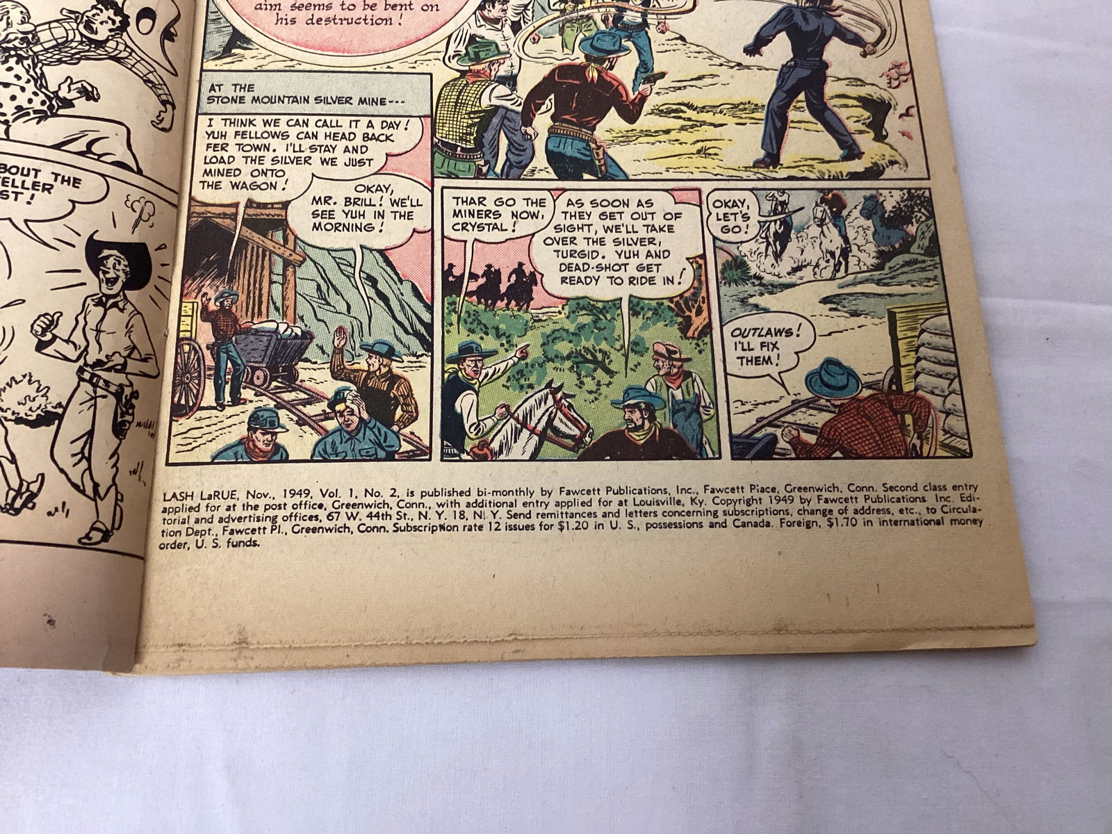 Lash Larue Western 2 Fawcett Comic Book - 7