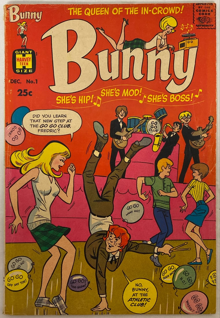 Bunny 1 Harvey Comic Book: 1966, manufacturer error first pages not stapled at bottom, Please preview and see all photos for condition 