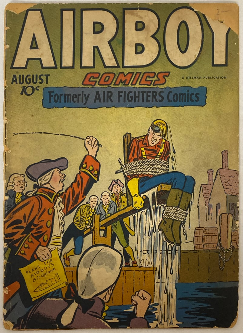 Airboy Comics 7 Hillman Comic Book: 1946, cover detached and split, Please preview and see all photos for condition 