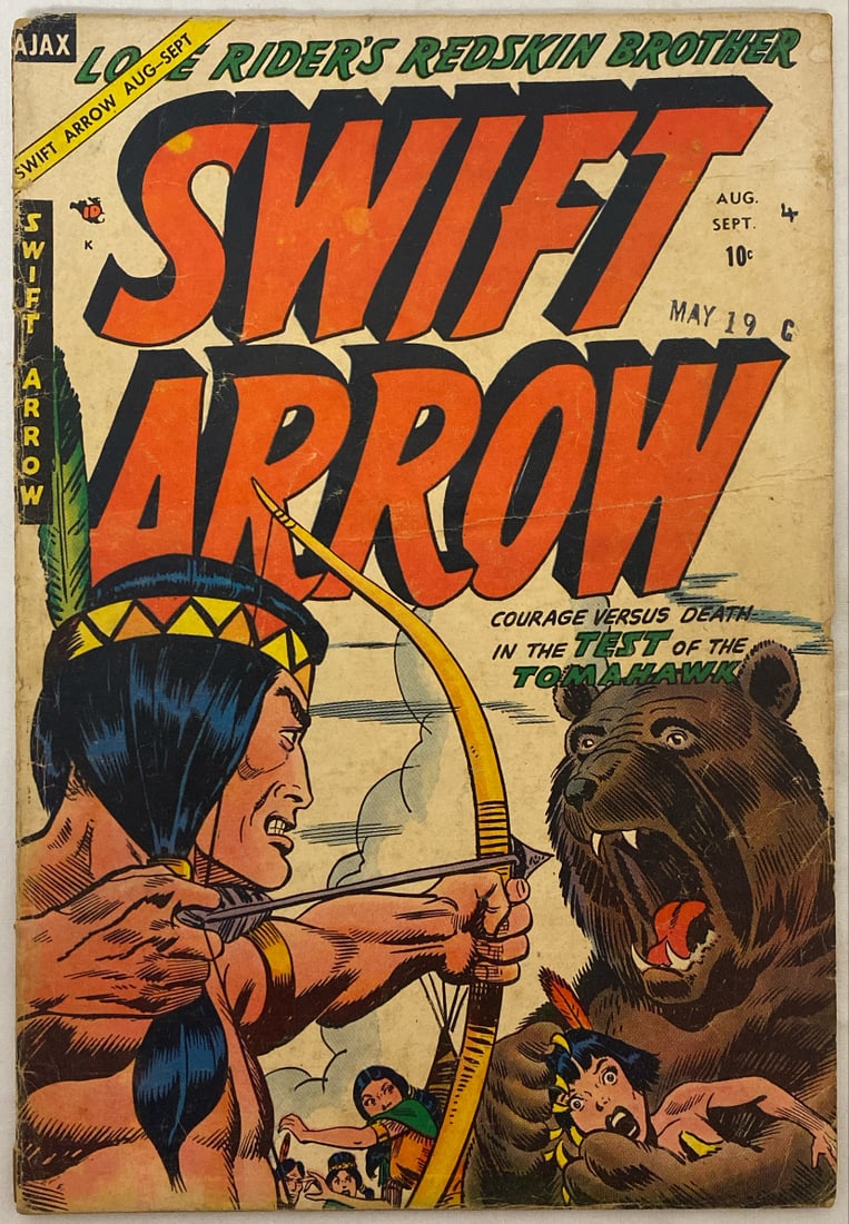 Swift Arrow 4 Ajax Comic Book: 1954, Please preview and see all photos for condition 