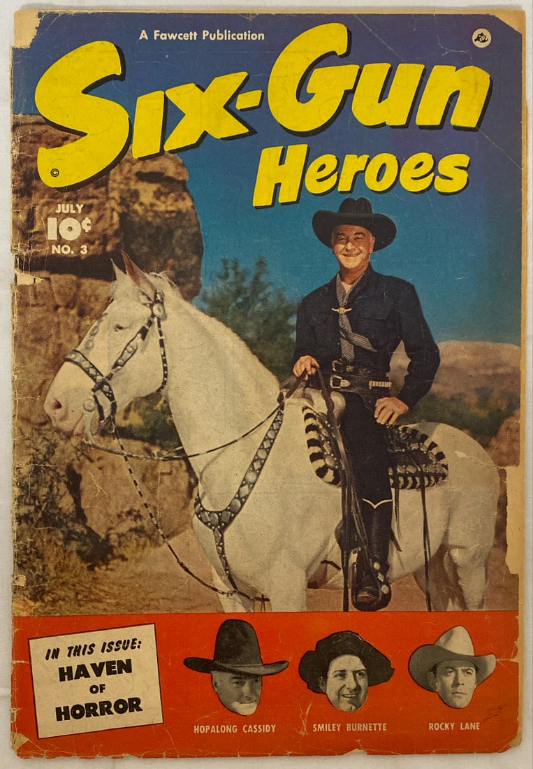 Six Gun Heroes 3 Fawcett Western Comic Book: 1950, Please preview and see all photos for condition