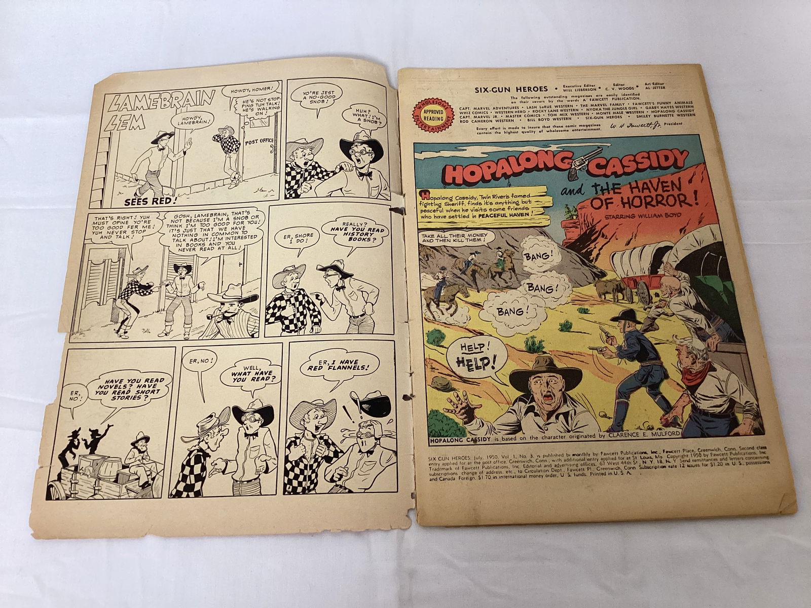 Six Gun Heroes 3 Fawcett Western Comic Book - 6