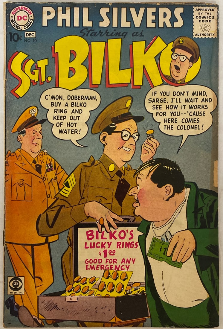 Sgt. Bilko 10 DC Comic Book: 1958, Please preview and see all photos for condition 