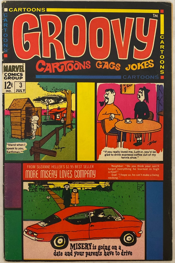 Groovy 3 Marvel Comic Book: 1968, Please preview and see all photos for condition