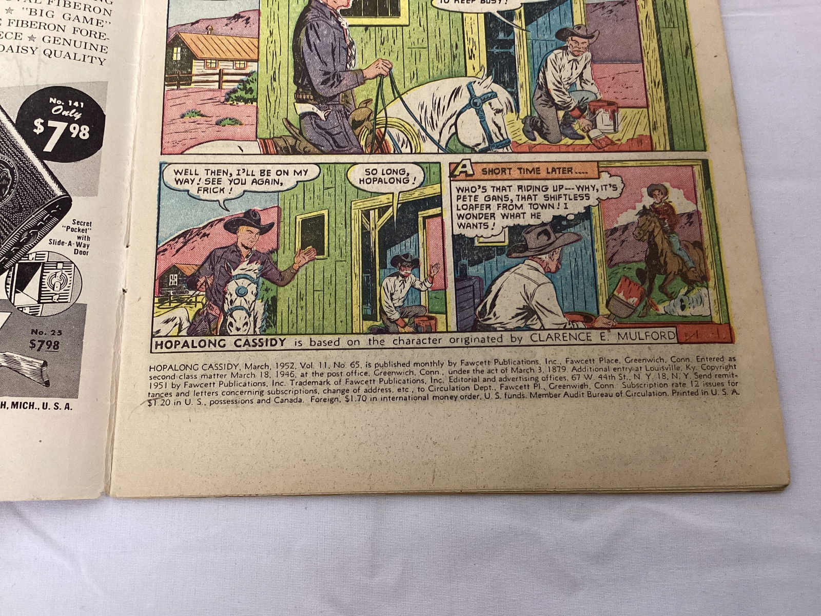 Hopalong Cassidy 65 Fawcett Comic Book - 7