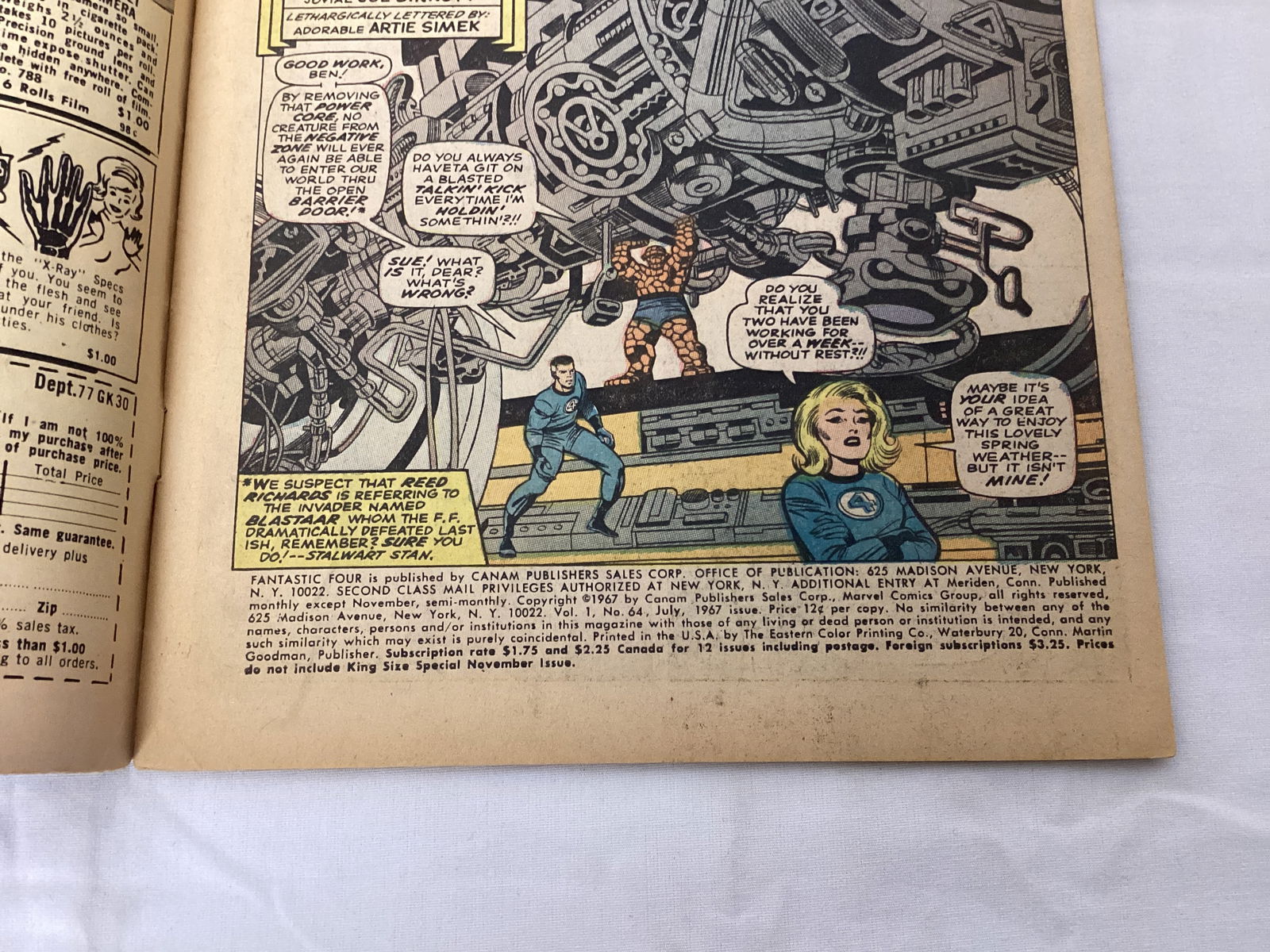 Fantastic Four 64 Marvel Comic Book - 7