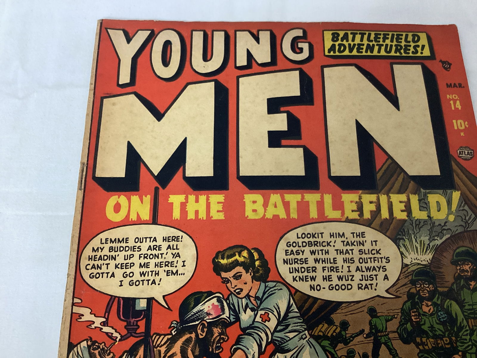 Young Men on the Battlefield! 14 Atlas Comic Book - 2
