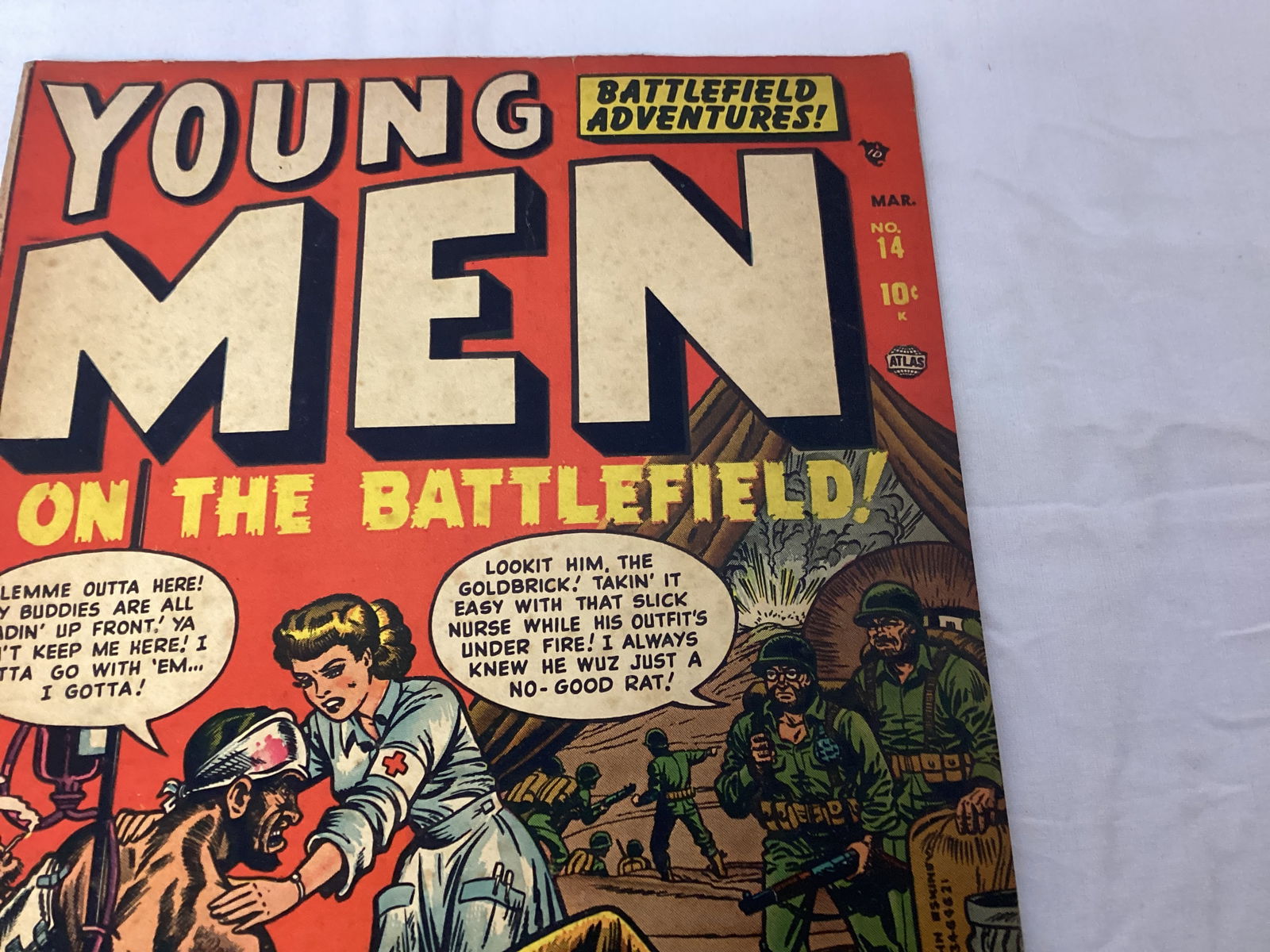 Young Men on the Battlefield! 14 Atlas Comic Book - 3