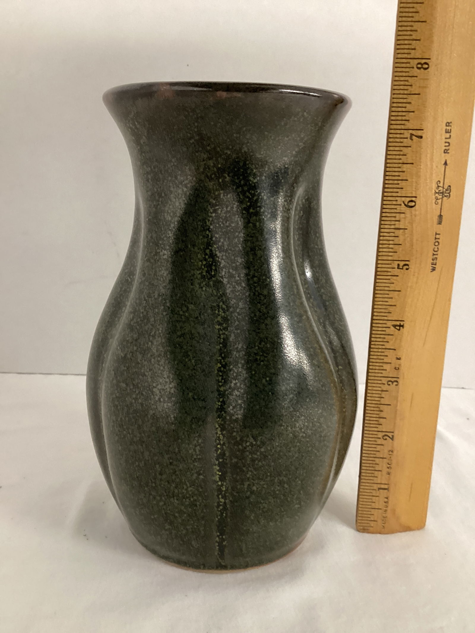 Door Pottery Signed Vase - 4
