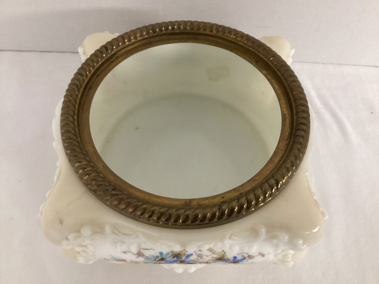 Wave Crest C F Monroe Ferner Open Bowl with Metal Rim - 2