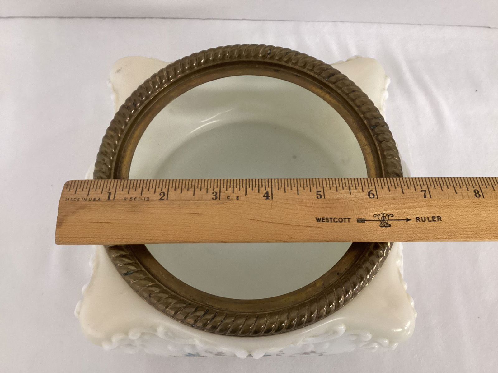 Wave Crest C F Monroe Ferner Open Bowl with Metal Rim - 4