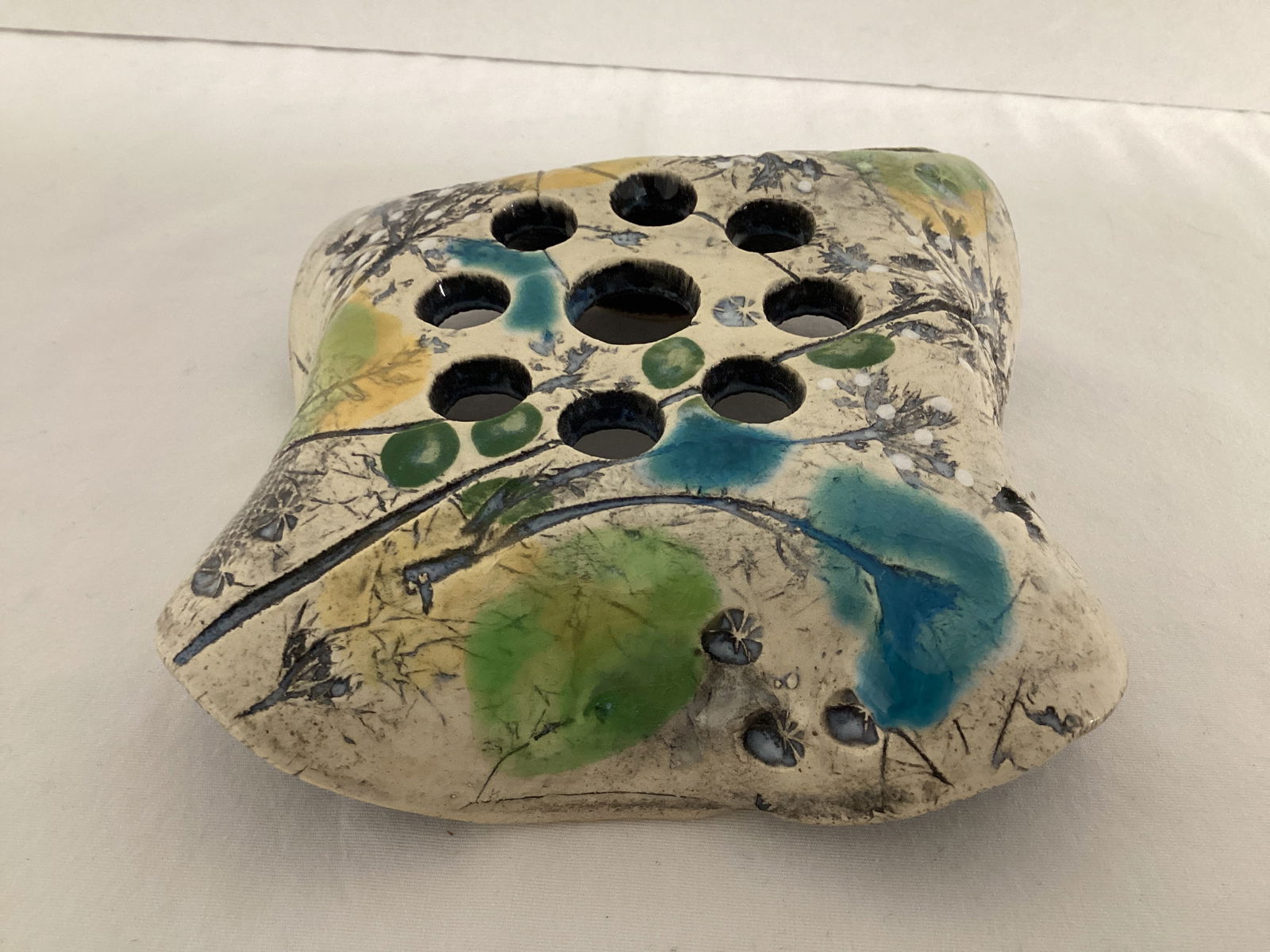 Hand Crafted Pottery Flower Frog - 3