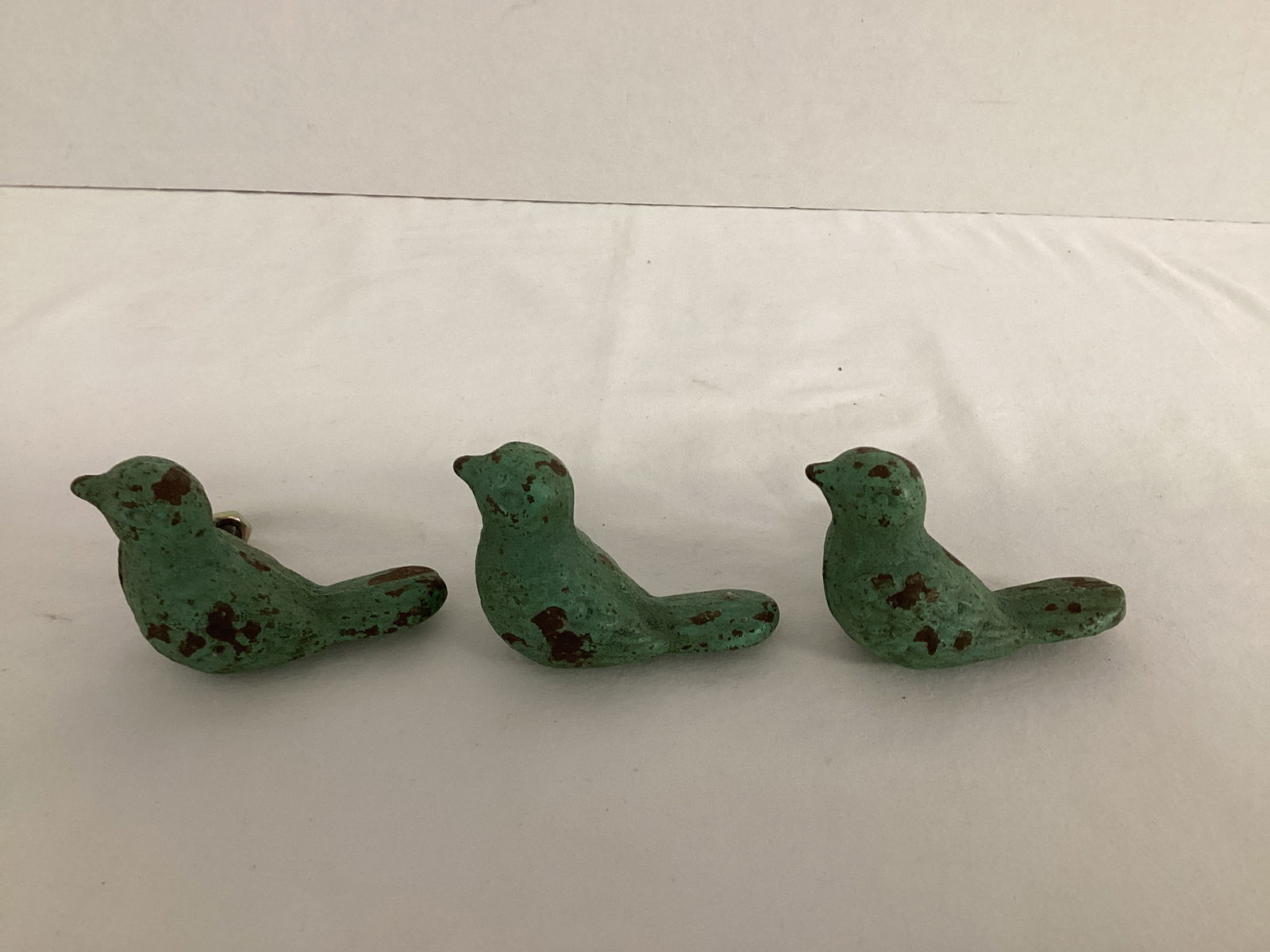 Three Cast Metal Bird Furniture Handles: 3" w 