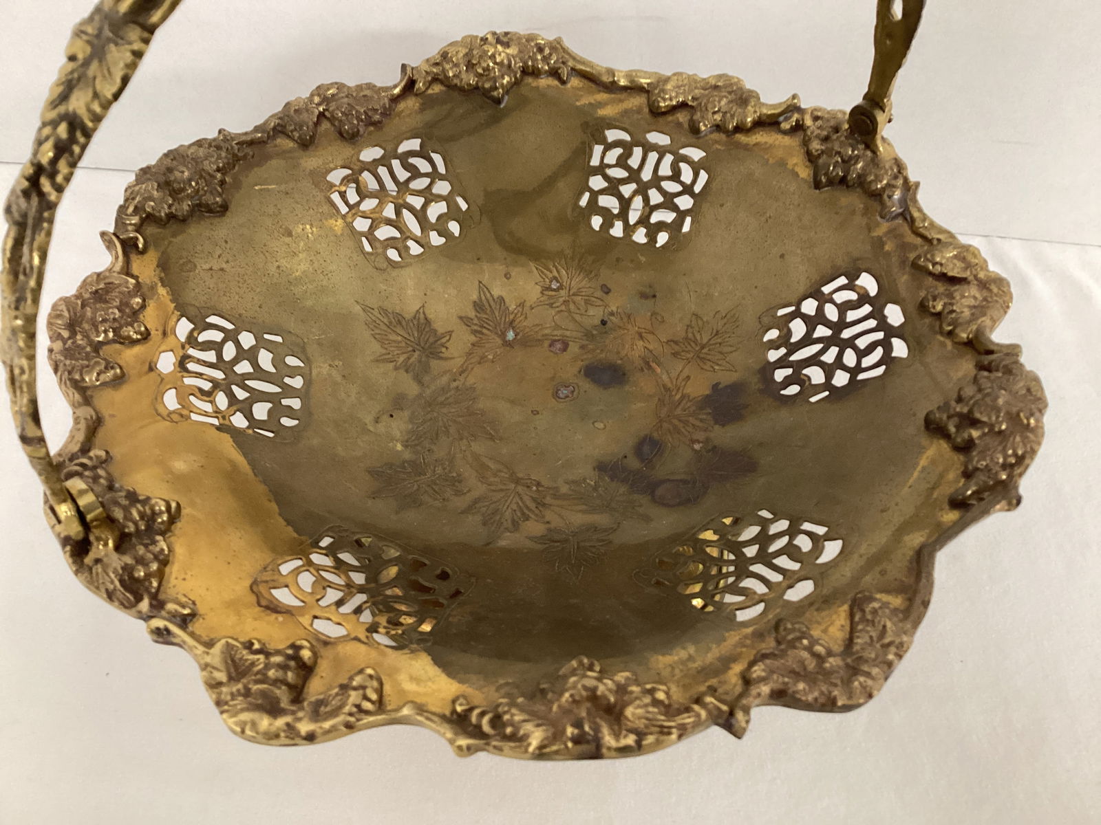 Brass Pedestal Basket - 2