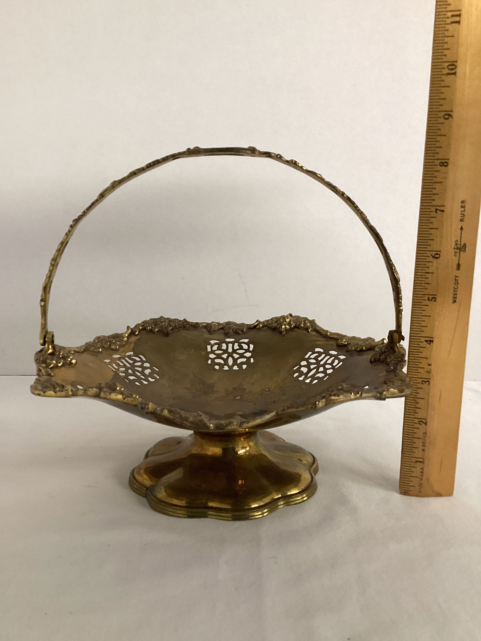 Brass Pedestal Basket - 6