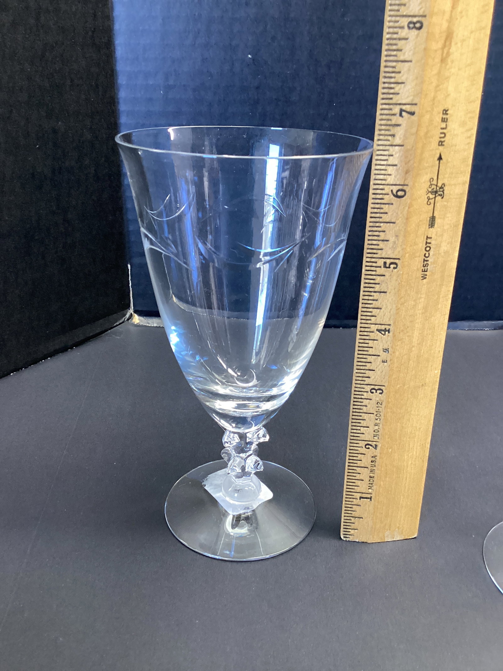 Seven Tiffin Franciscan Linda Pattern Crystal Iced Tea Glasses - 3