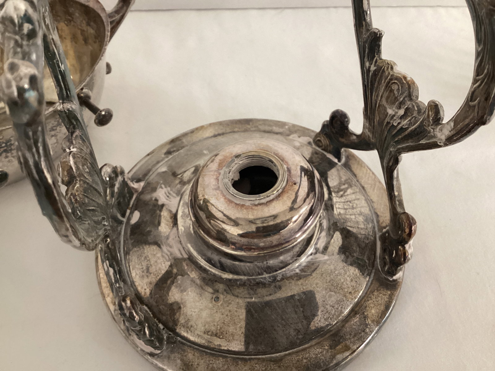 Silverplate Compote, Sauce on Warming Stand, Small Bowl, Trivets, Oval Basket Bowl - 13