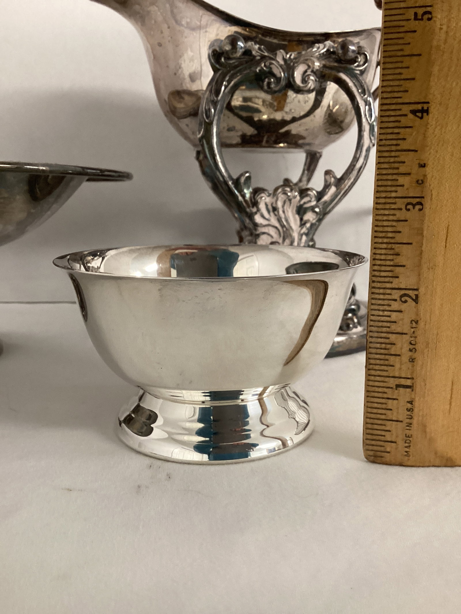 Silverplate Compote, Sauce on Warming Stand, Small Bowl, Trivets, Oval Basket Bowl - 6