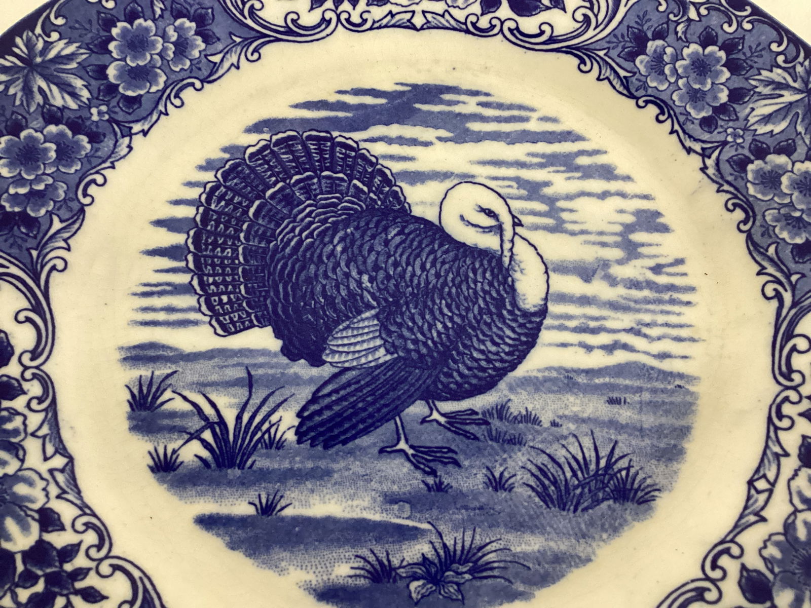 Blue and White Turkey Set Plate - 2