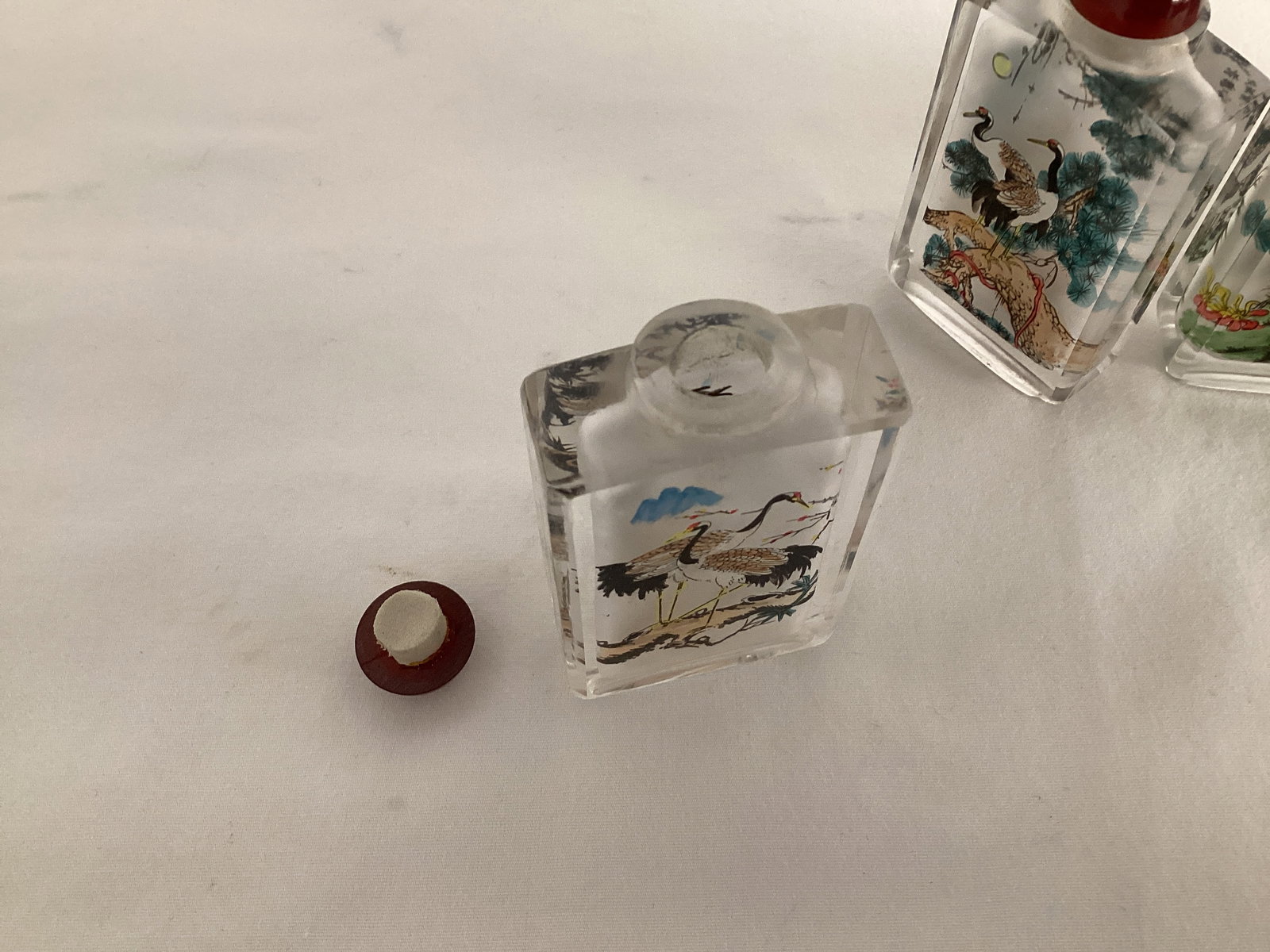 Four Reverse Painted Perfume Bottles - 4
