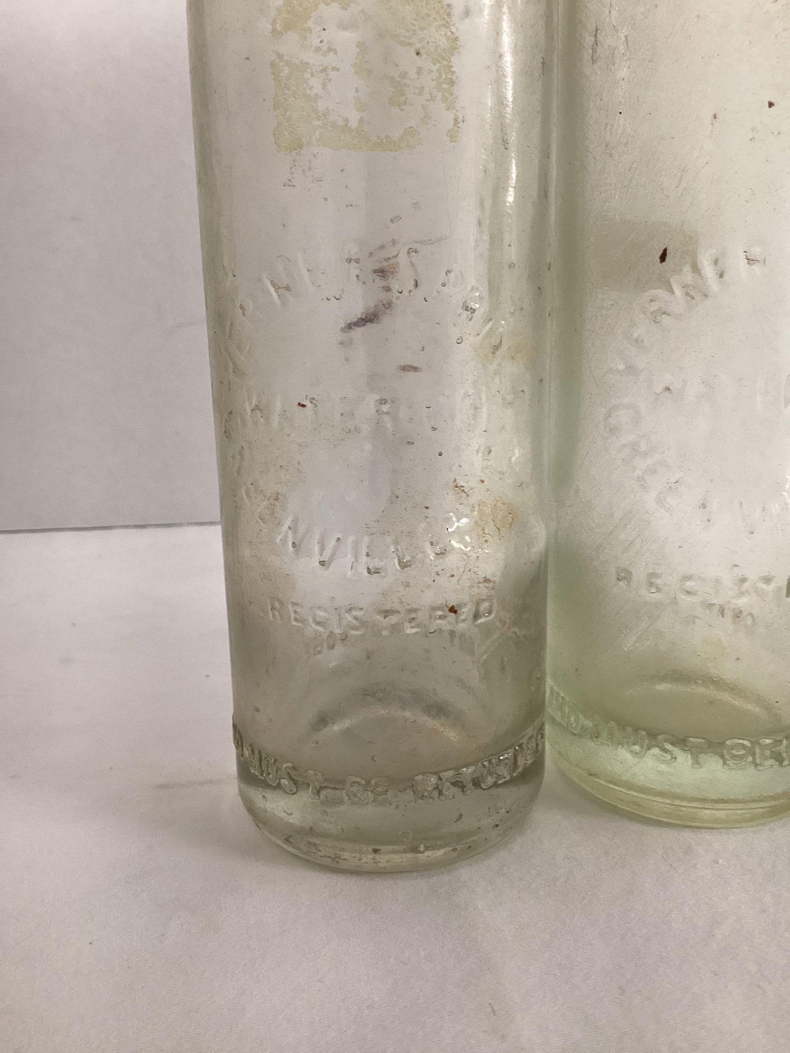 Two Vintage Straight Glass Coca-Cola Verner Water Co Greenville, SC Bottles - 2