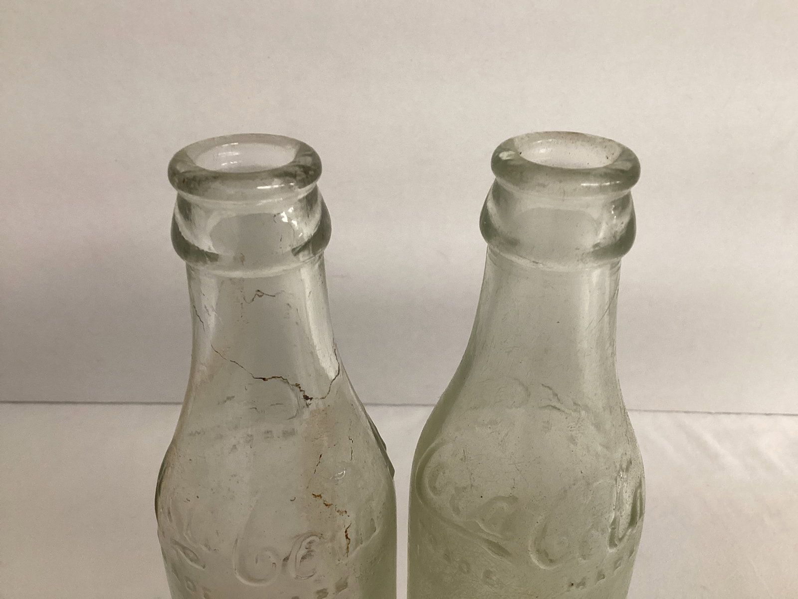 Two Vintage Straight Glass Coca-Cola Verner Water Co Greenville, SC Bottles - 4