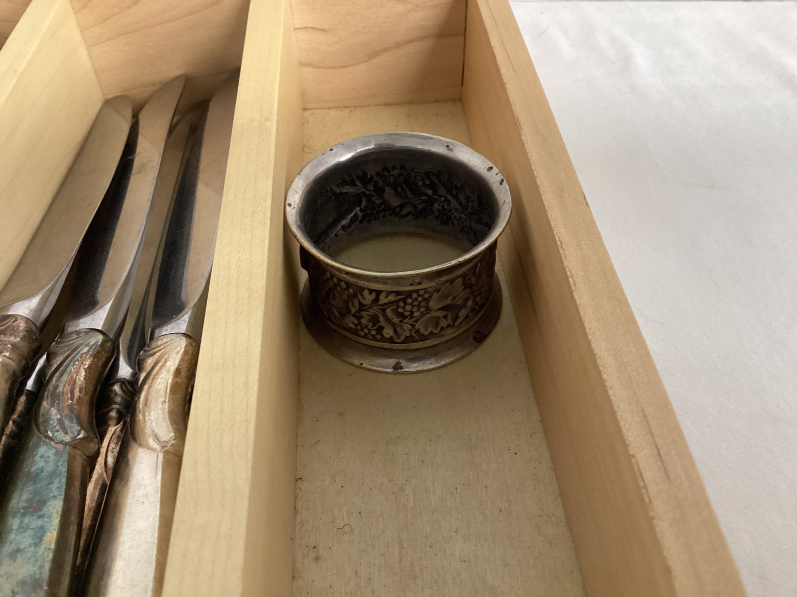 Silverware, Serving Utensils, and Napkin Rings in Organizer - 5