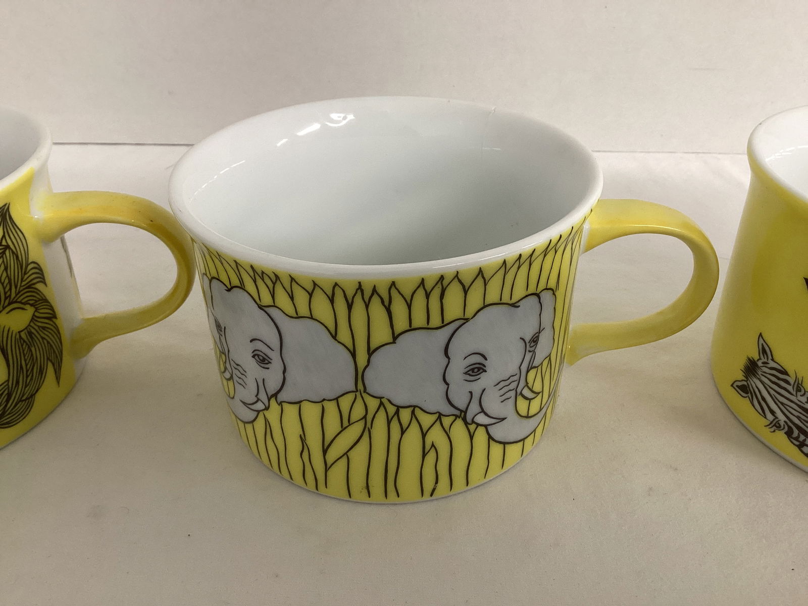 Three Villa Vanilla Palm Beach African Animals Coffee Cups - 3