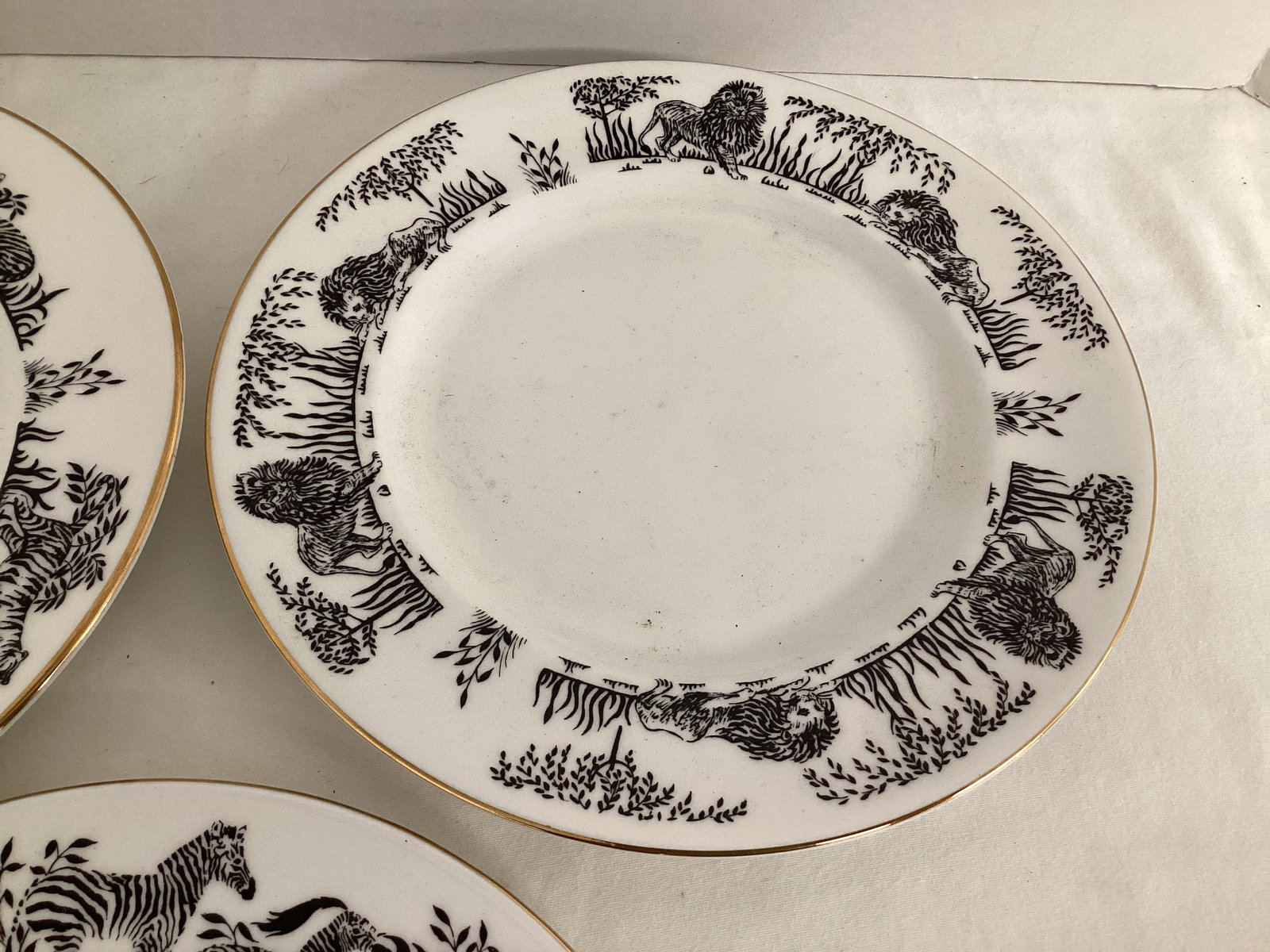 Three Staffordshire African Animal Plates - 4