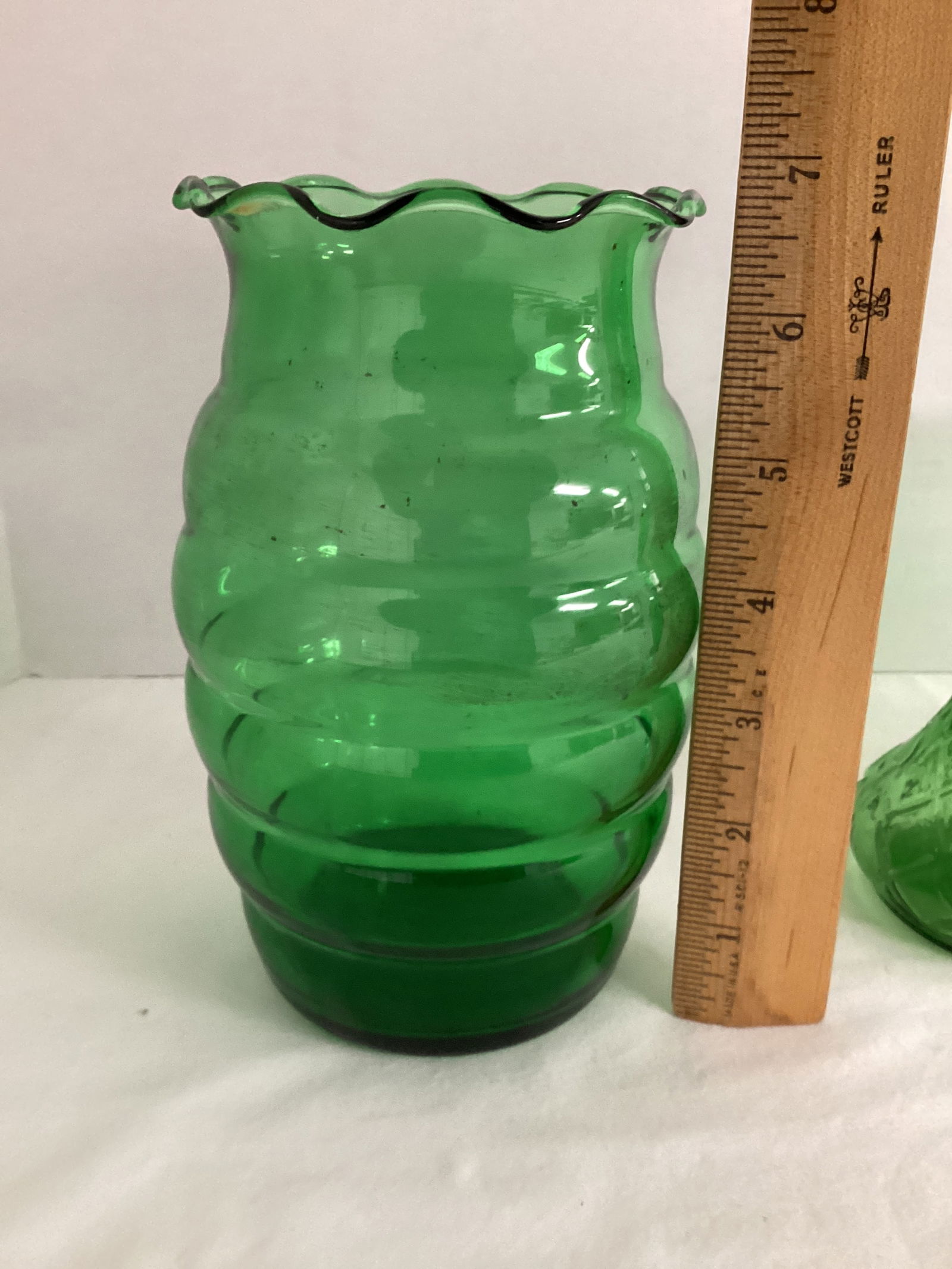 Green Glass Vases - 2