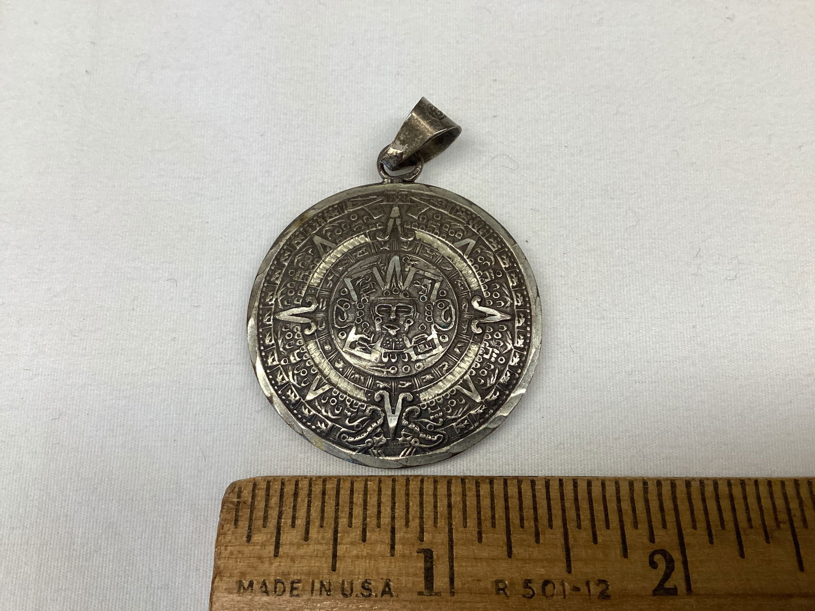 Sterling Silver Mayan Calendar Pendant - 2