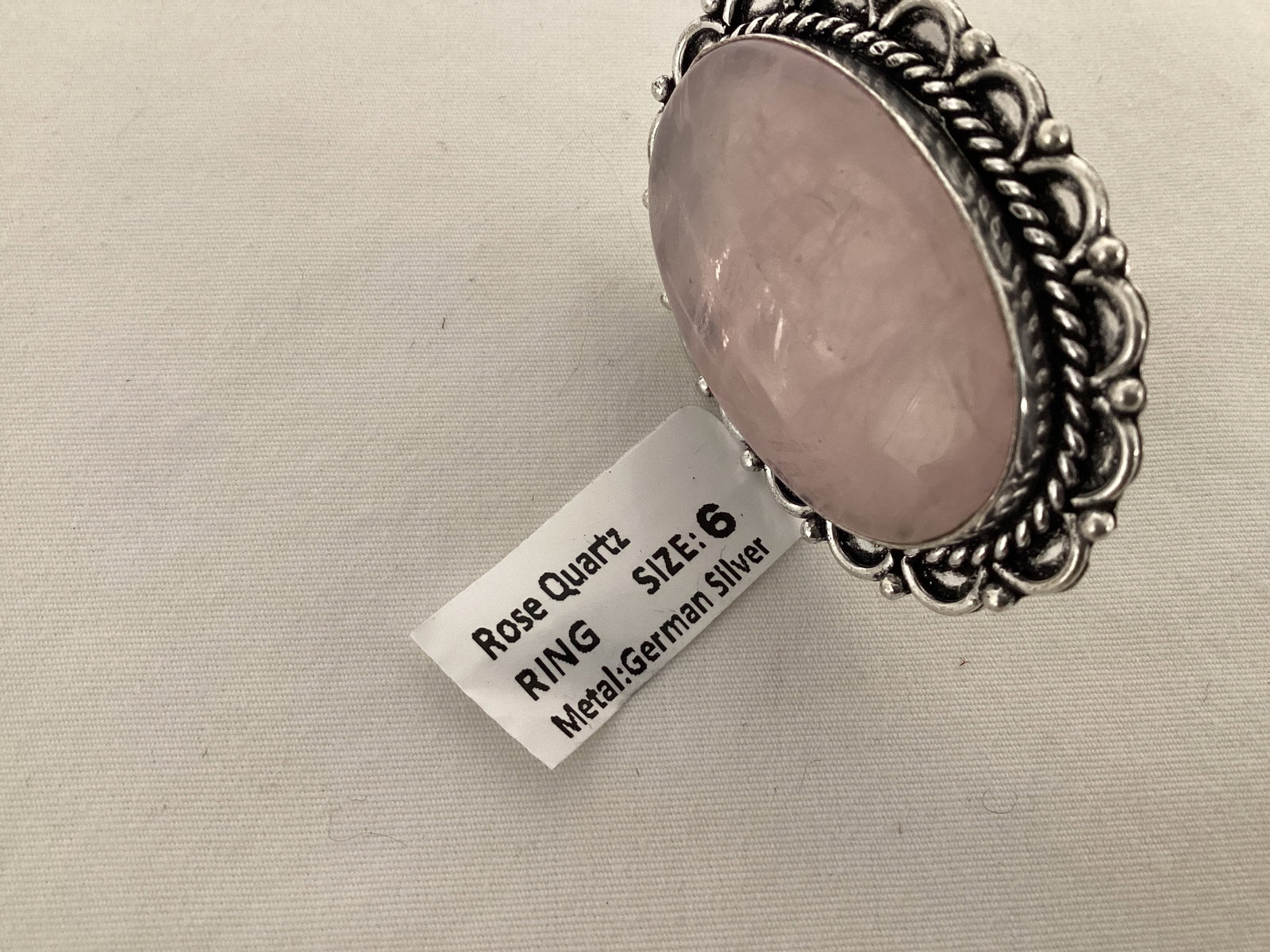 Rose Quartz Size 6 Ring - 5