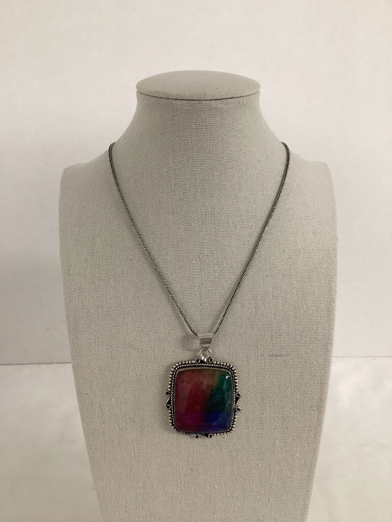 Rainbow Solar Pendant with Chain - 2