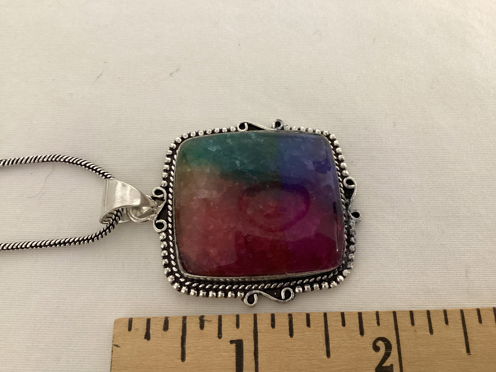 Rainbow Solar Pendant with Chain - 3