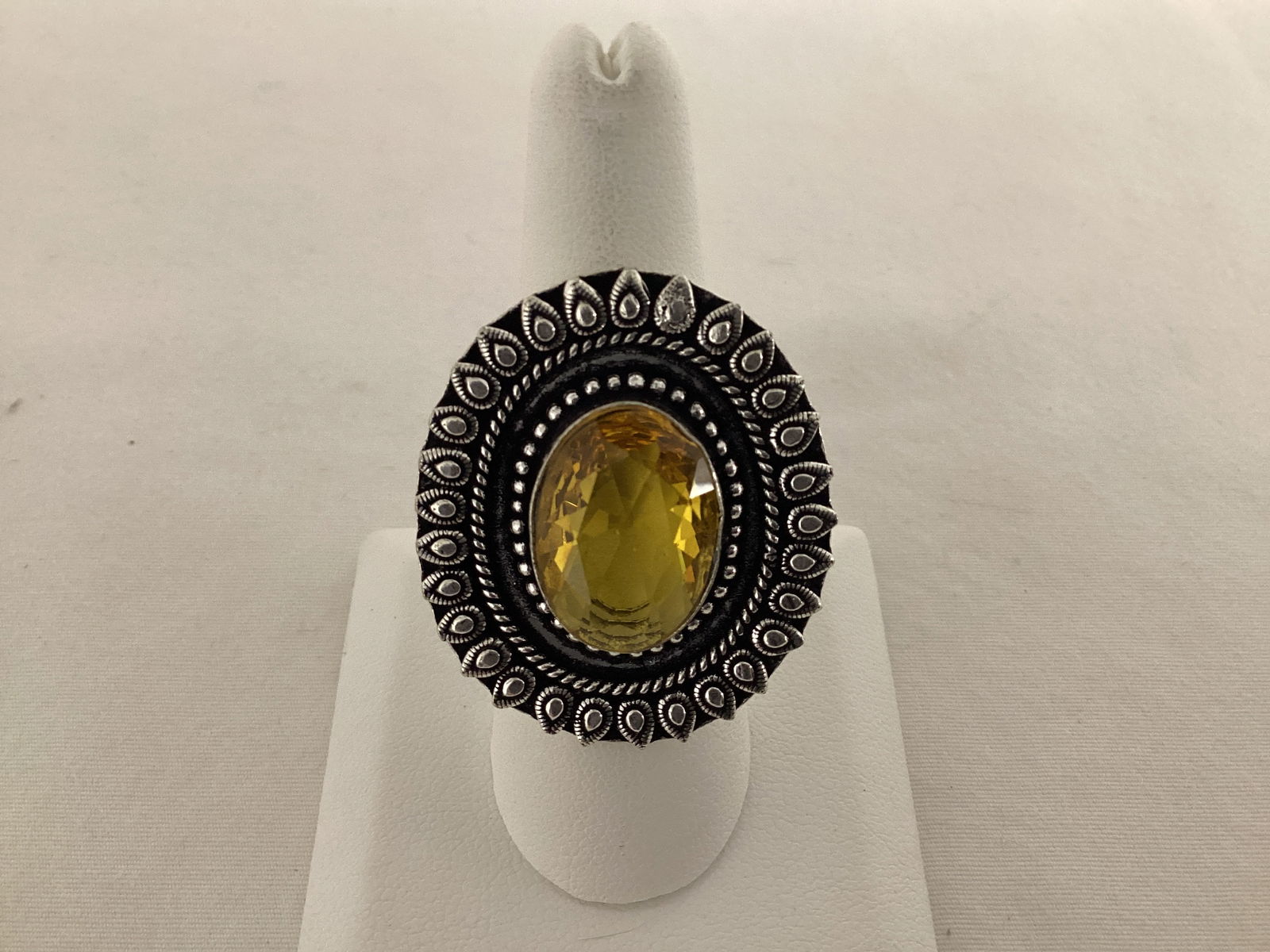 Green Onyx Size 7 Ring and Citrine Size 9 Ring - 2
