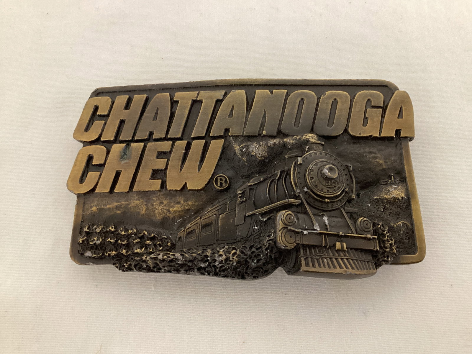 Chattanooga Chew Locomotive Belt Buckle: 3 3/4" L 