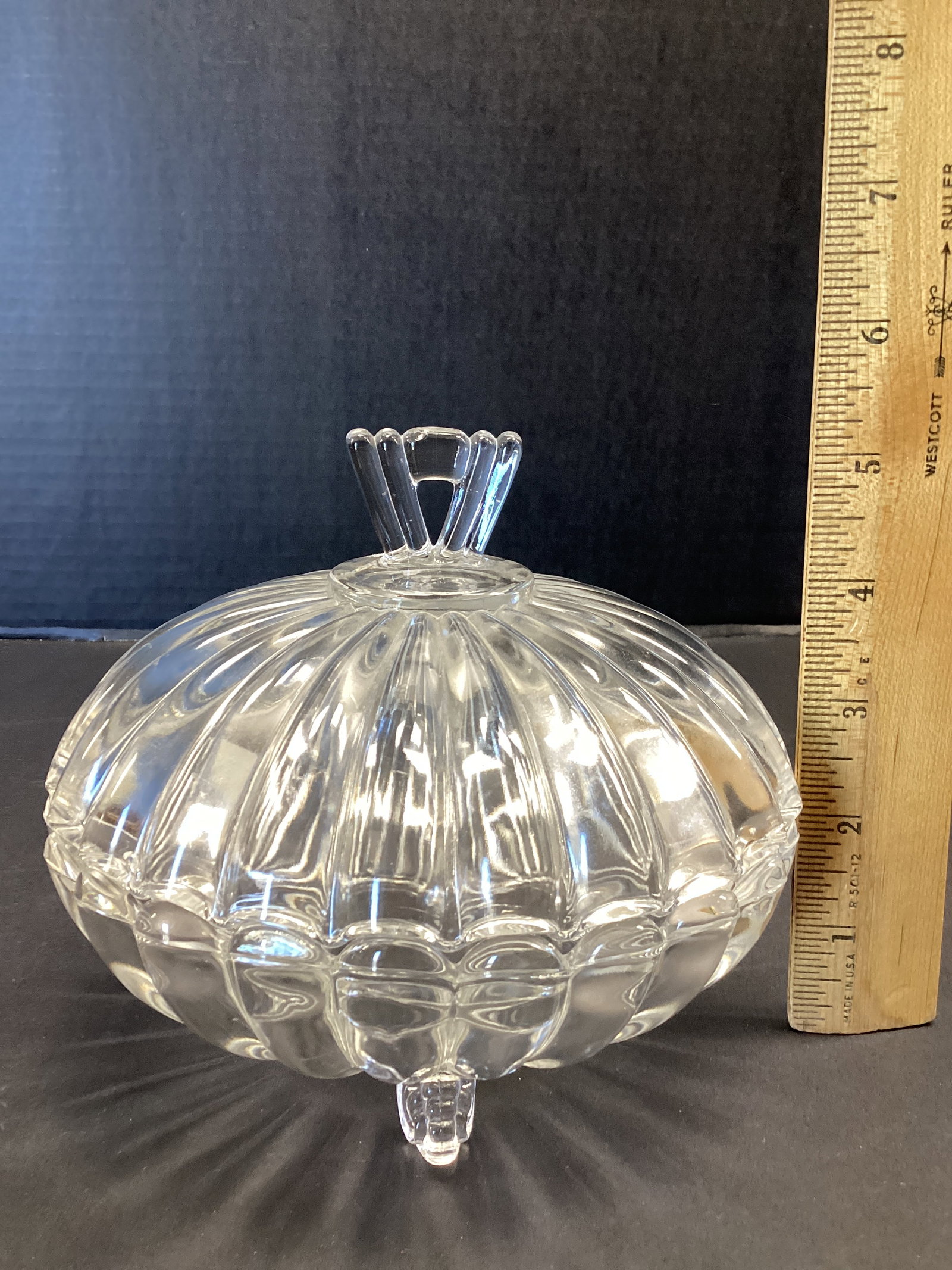 Heisey Clear Covered Candy Dish - 6
