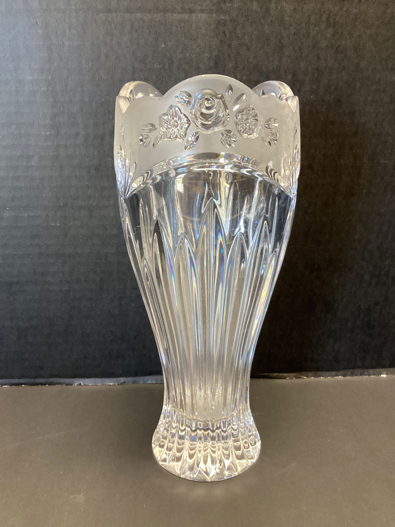 Crystal Vase: 10 1/4" h 