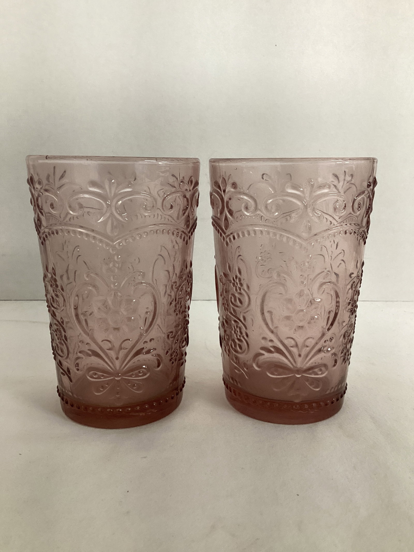 Two Purple The Pioneer Woman Glasses: 5 1/2" h 