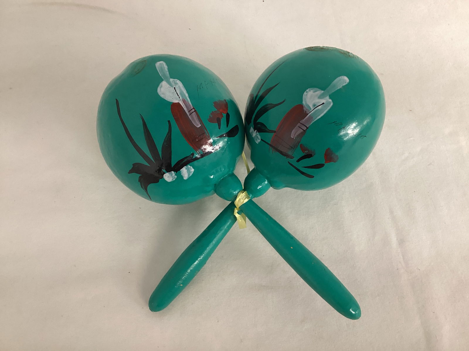 Pair of Mexican Painted Maracas: . 
