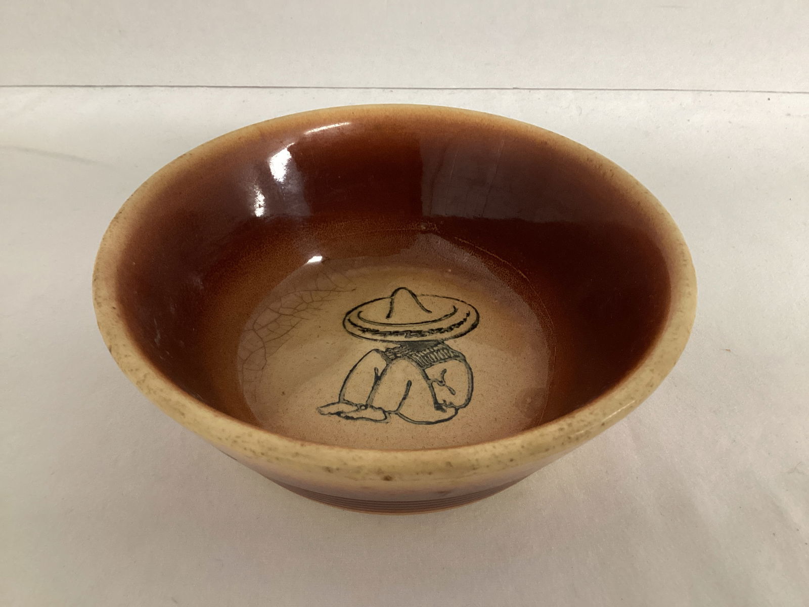 Watt Oven Ware Bowl: 6" diameter, crazing 