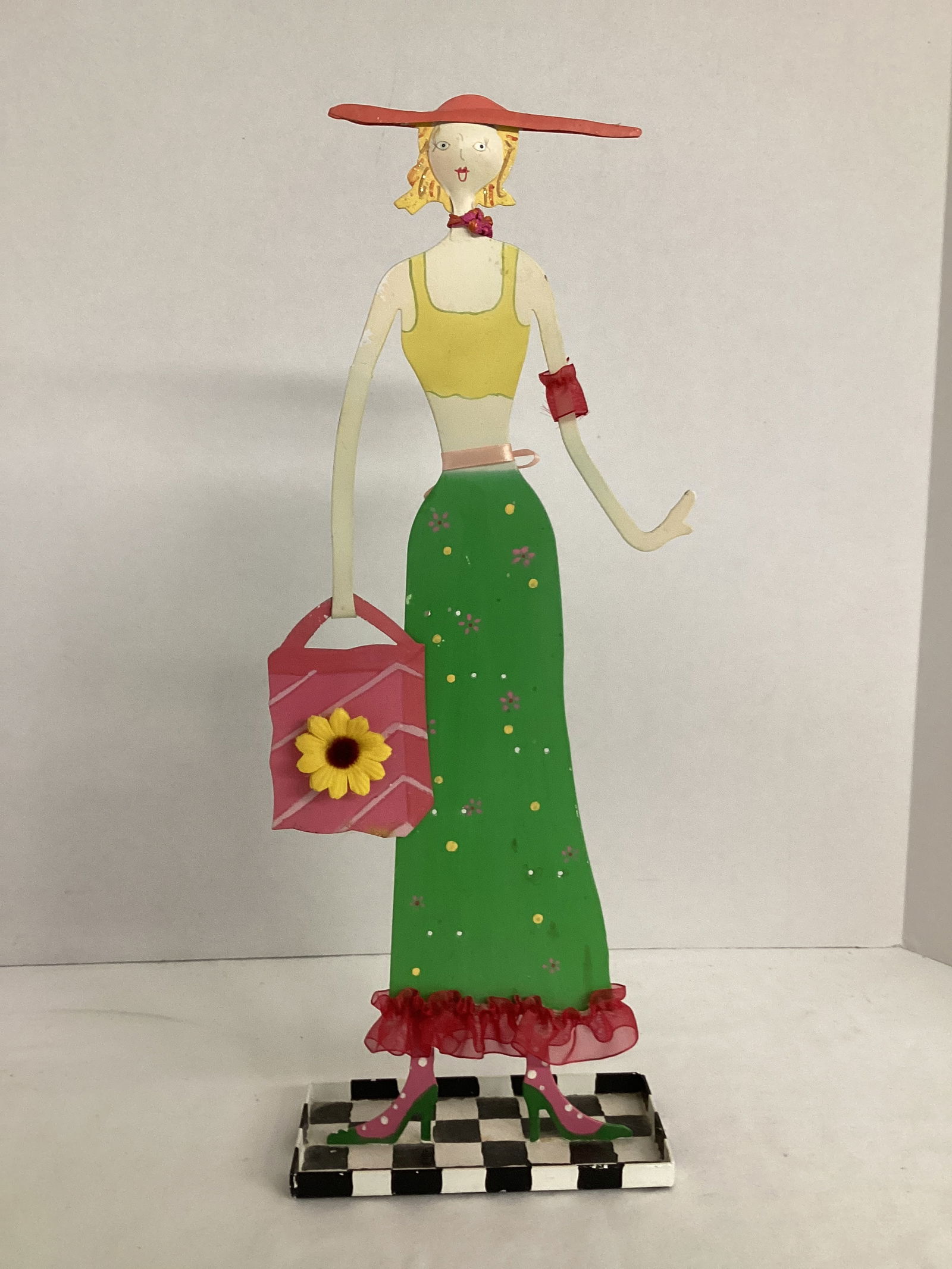 Metal Woman Figure Jewelry Holder: 16 1/2" h 