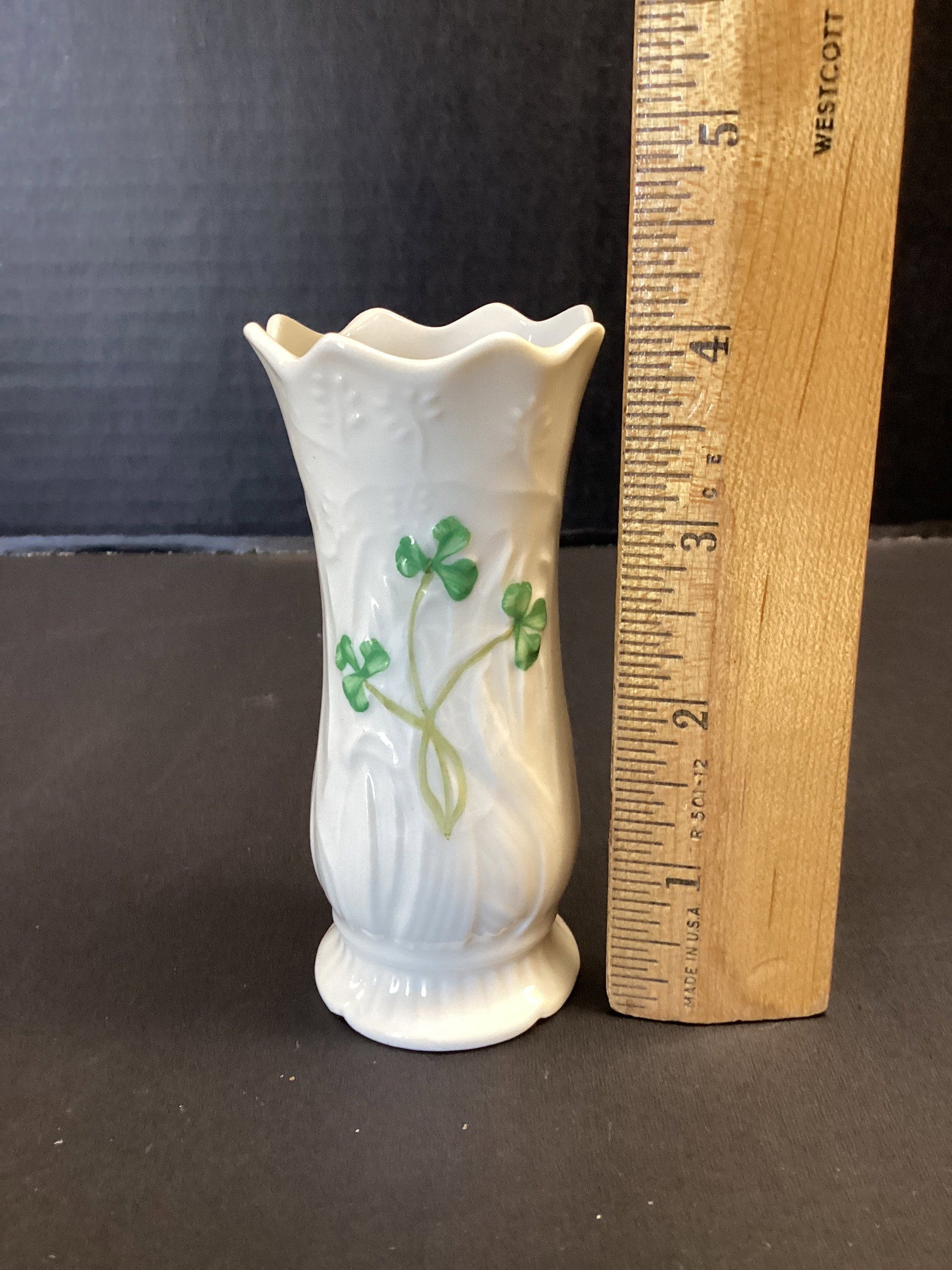 Belleek Shamrock Vase - 3