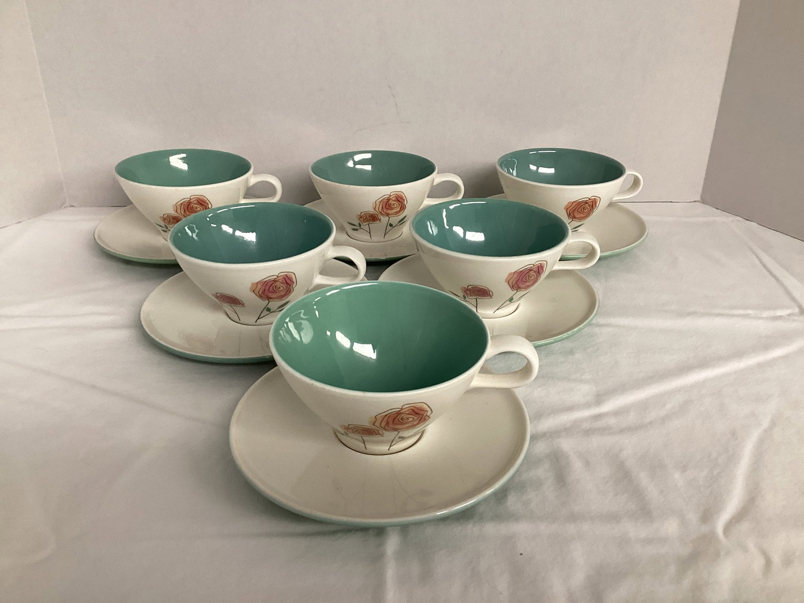 Set of Six Iroquois Ben Seibel Informal Cups and Saucers: . 