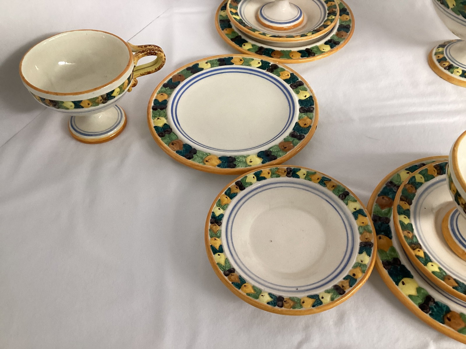 Antique Ardalt Della Robia Serving Set - 7
