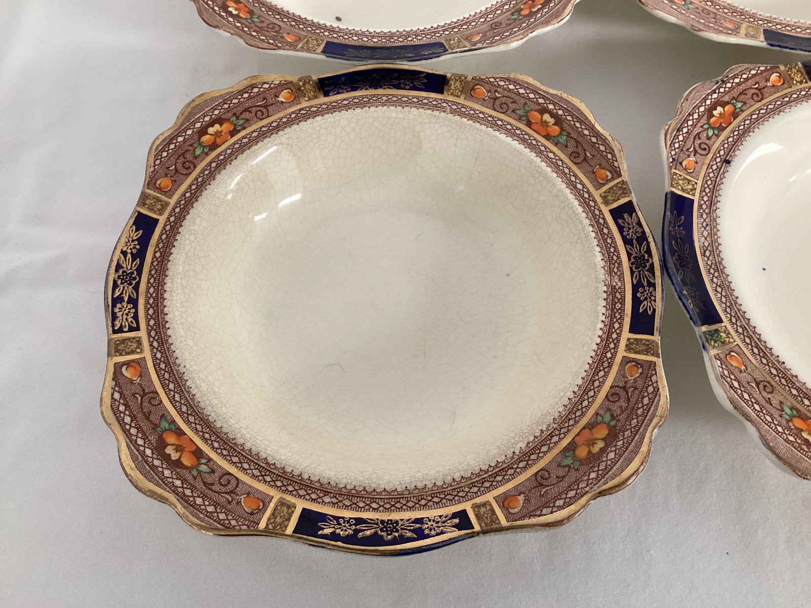 Queen Mary J&G Meakin Bowls, Creamer, Sugar, Teacups - 3