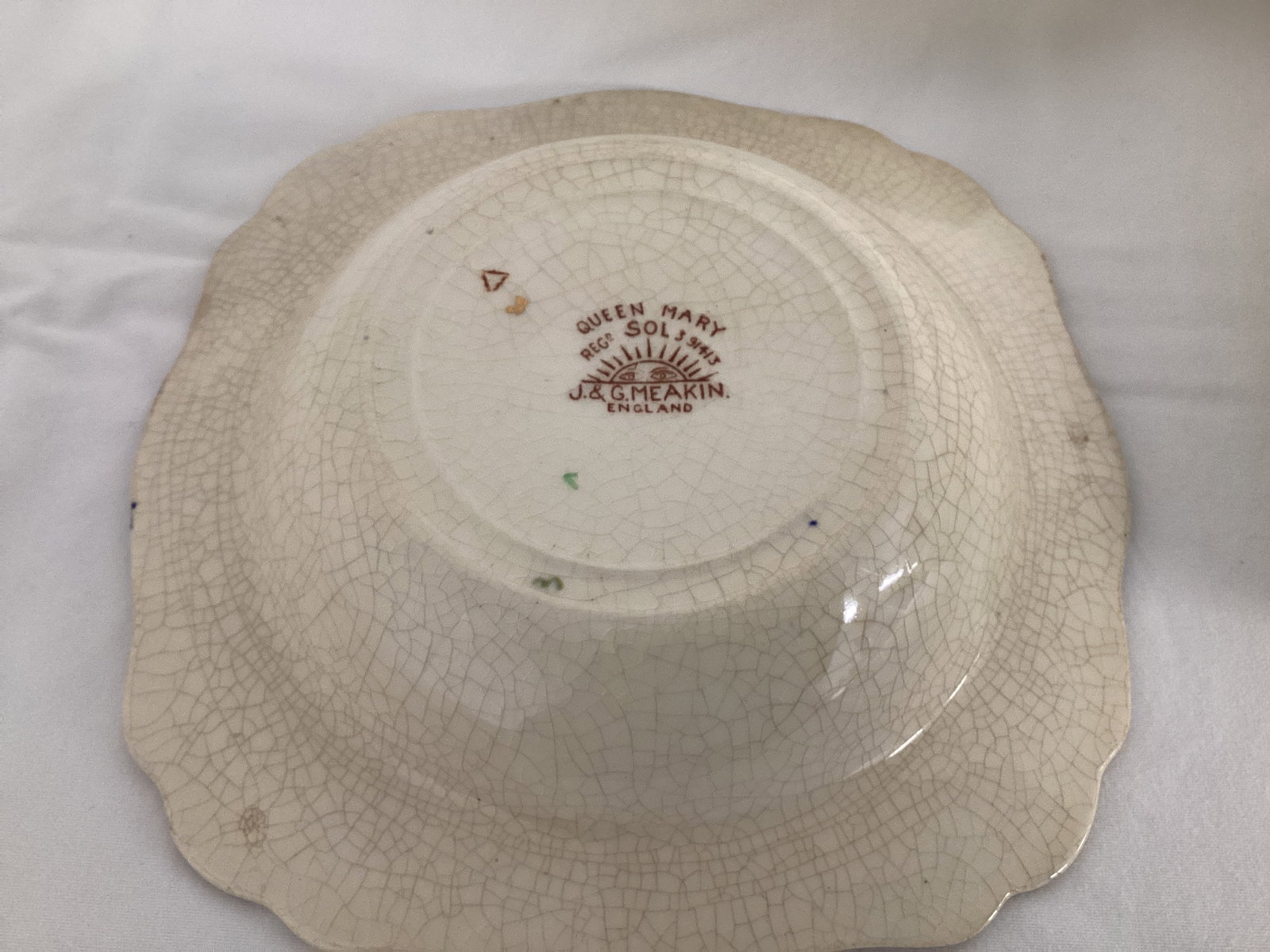 Queen Mary J&G Meakin Bowls, Creamer, Sugar, Teacups - 6