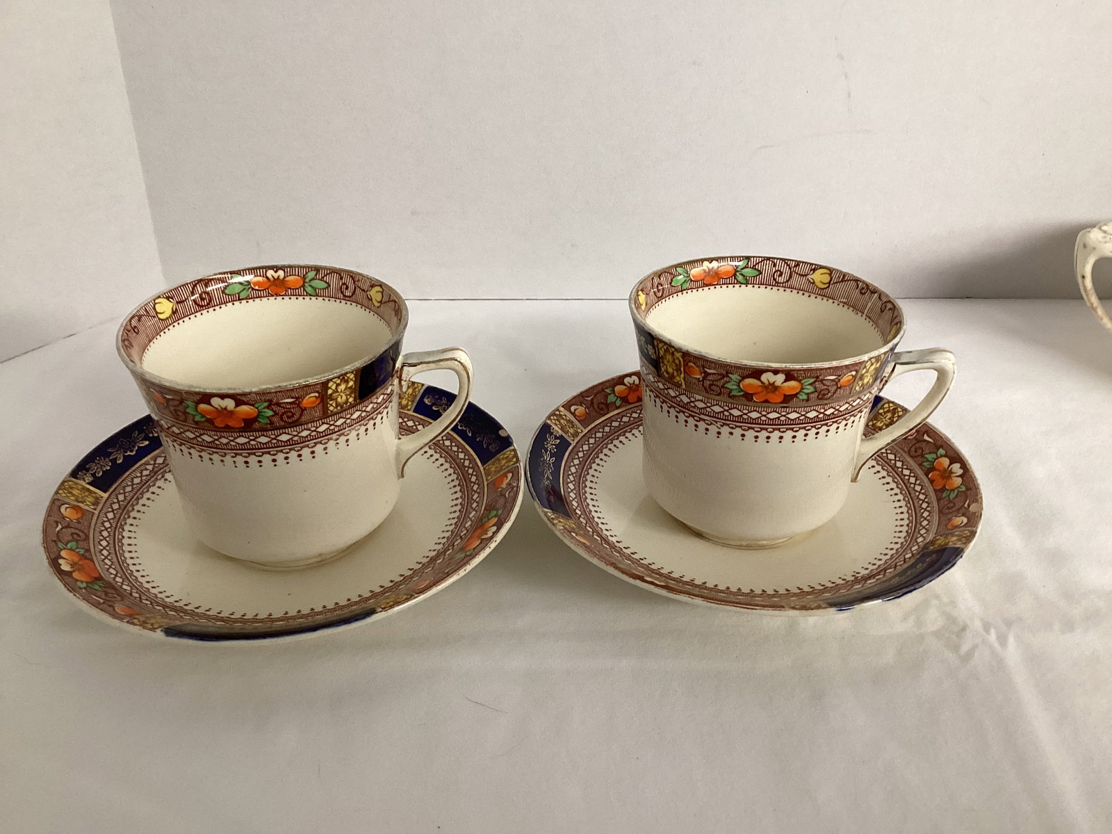 Queen Mary J&G Meakin Bowls, Creamer, Sugar, Teacups - 7